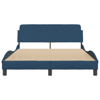Giroletto con Testiera senza Materasso Blu 140x190 cm Tessuto
