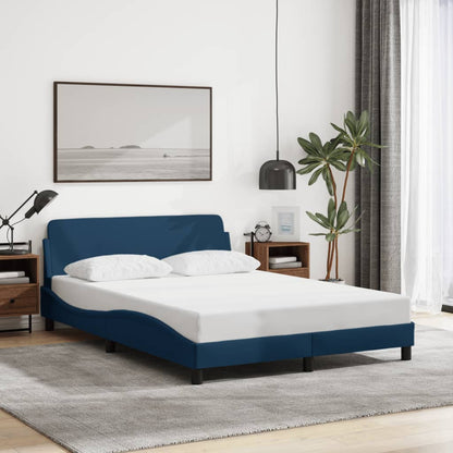 Giroletto con Testiera senza Materasso Blu 140x190 cm Tessuto