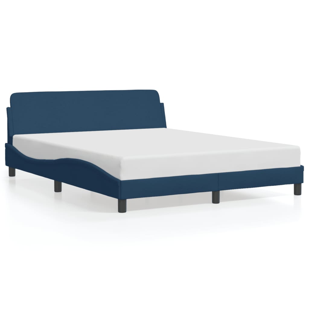 Giroletto con Testiera senza Materasso Blu 160x200 cm Tessuto