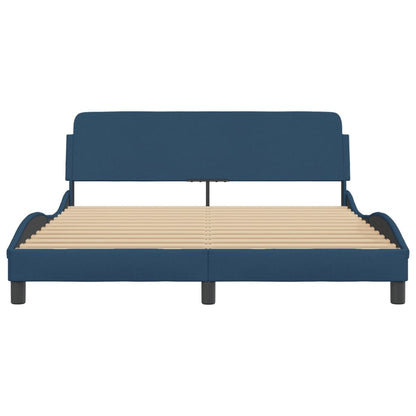 Giroletto con Testiera senza Materasso Blu 160x200 cm Tessuto