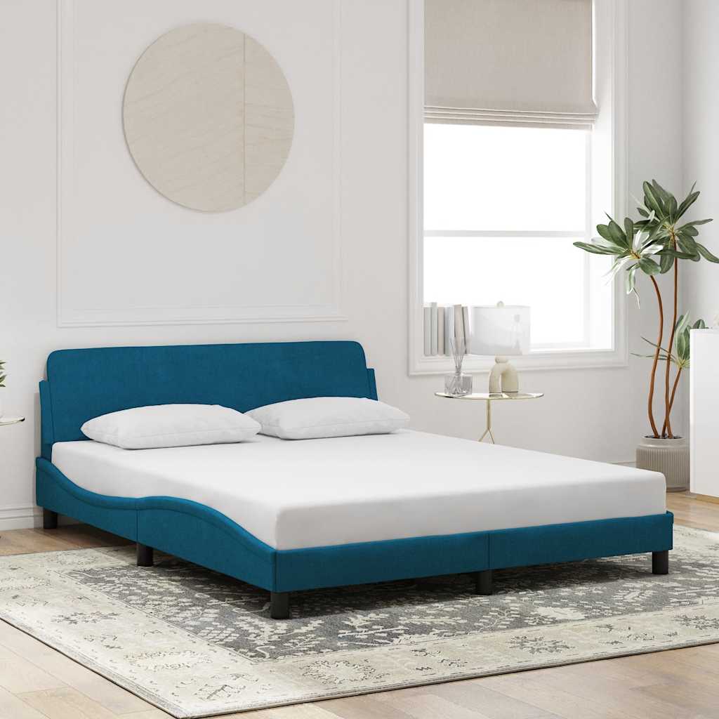 Giroletto con Testiera Dover Blu 160x200 cm in Velluto
