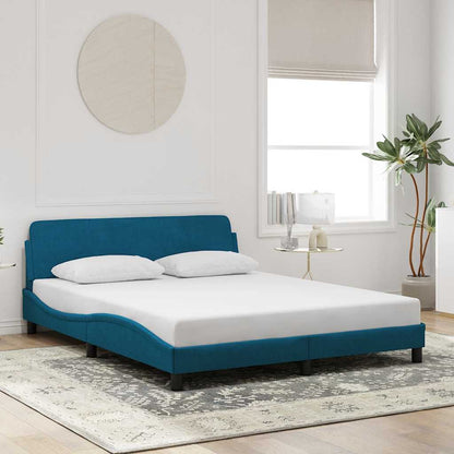 Giroletto con Testiera Dover Blu 160x200 cm in Velluto