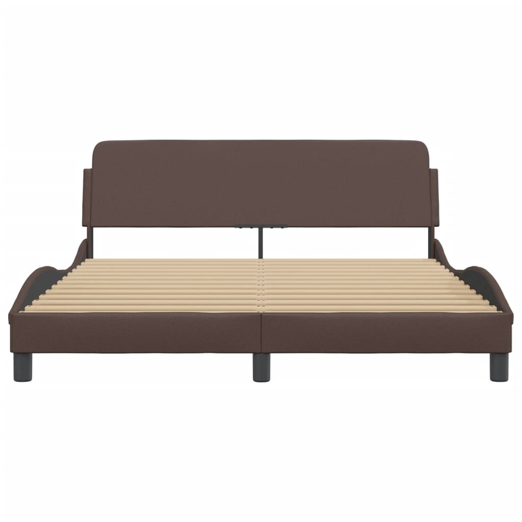 Giroletto con Testiera Marrone 160x200 cm in Similpelle