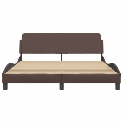 Giroletto con Testiera Marrone 160x200 cm in Similpelle