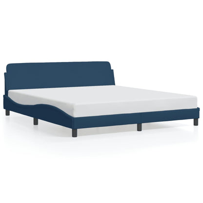 Giroletto con Testiera senza Materasso Blu 180x200 cm Tessuto