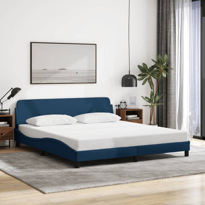 Giroletto con Testiera senza Materasso Blu 180x200 cm Tessuto
