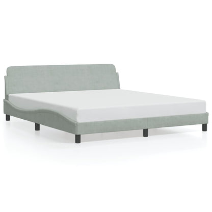 Giroletto senza Materasso Grigio Chiaro 180x200 cm Velluto