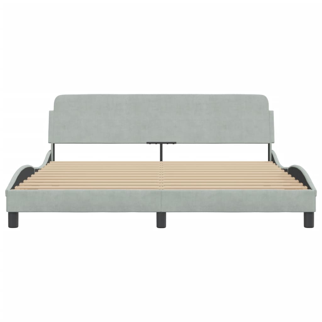 Giroletto senza Materasso Grigio Chiaro 180x200 cm Velluto