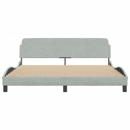Giroletto senza Materasso Grigio Chiaro 180x200 cm Velluto
