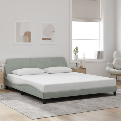 Giroletto senza Materasso Grigio Chiaro 180x200 cm Velluto