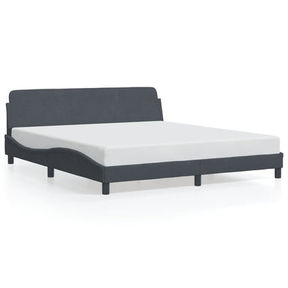 Giroletto senza Materasso Grigio Scuro 180x200 cm Velluto