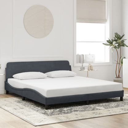 Giroletto senza Materasso Grigio Scuro 180x200 cm Velluto