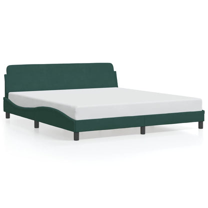 Giroletto senza Materasso Verde Scuro 180x200 cm in Velluto