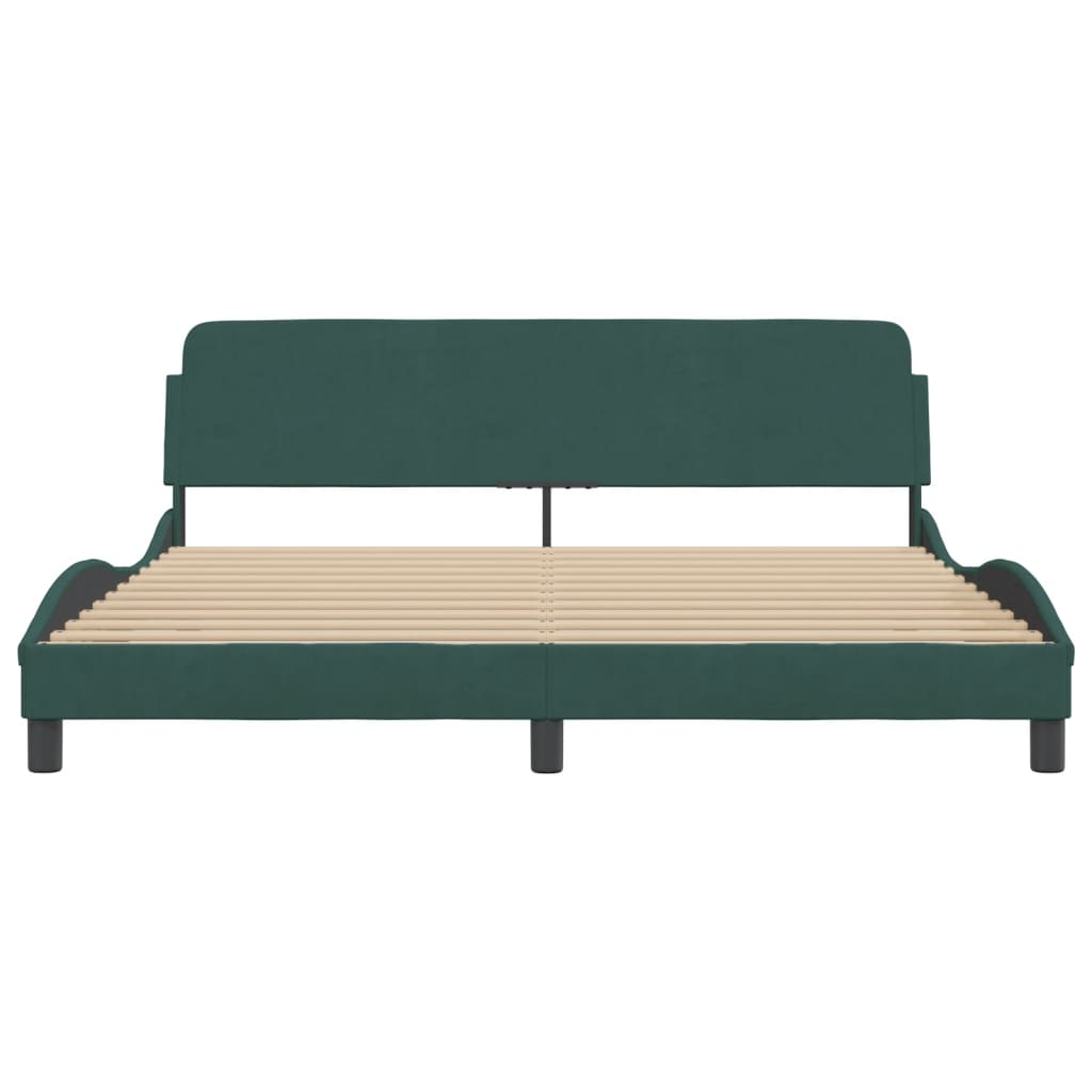 Giroletto senza Materasso Verde Scuro 180x200 cm in Velluto