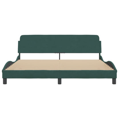 Giroletto senza Materasso Verde Scuro 180x200 cm in Velluto
