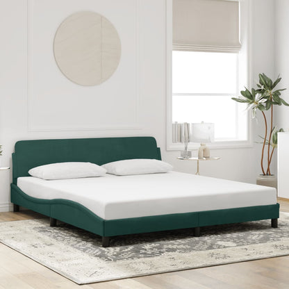 Giroletto senza Materasso Verde Scuro 180x200 cm in Velluto