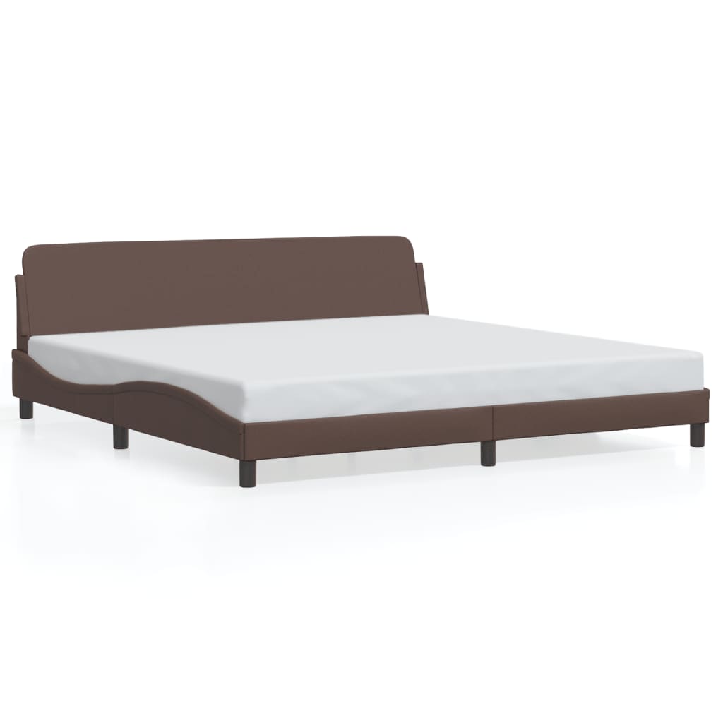 Giroletto con Testiera Marrone 200x200 cm in Similpelle