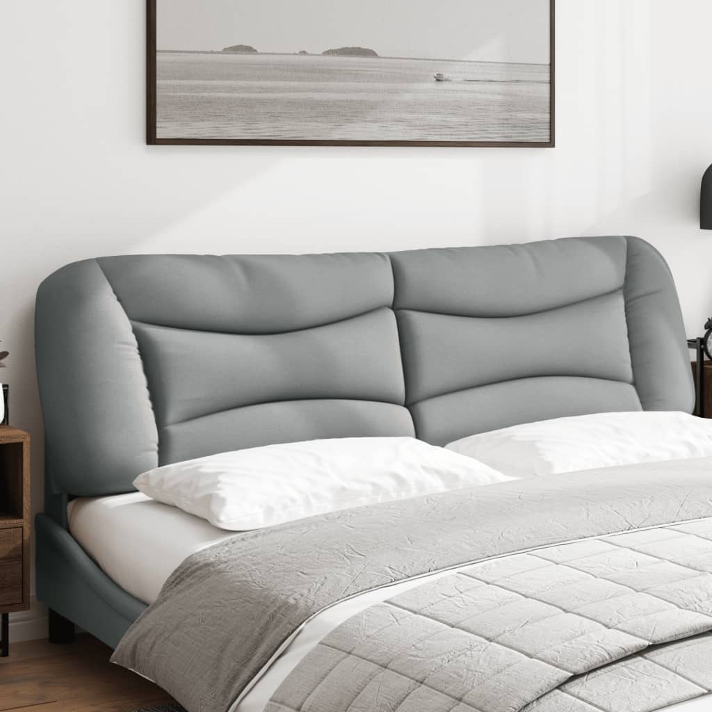 Cuscino Testiera Grigio Chiaro 180 cm in Tessuto