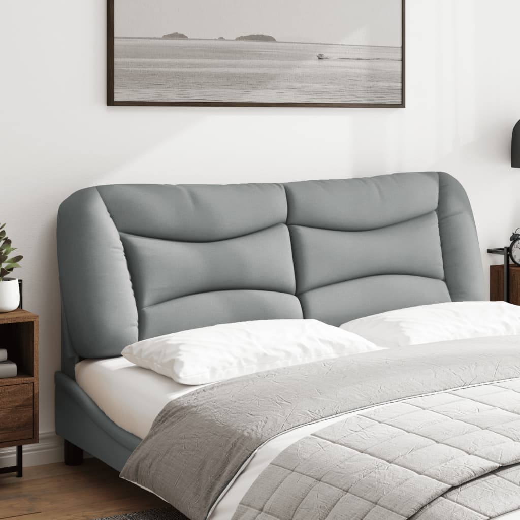 Cuscino Testiera Hvar Grigio Chiaro 152 cm in Tessuto