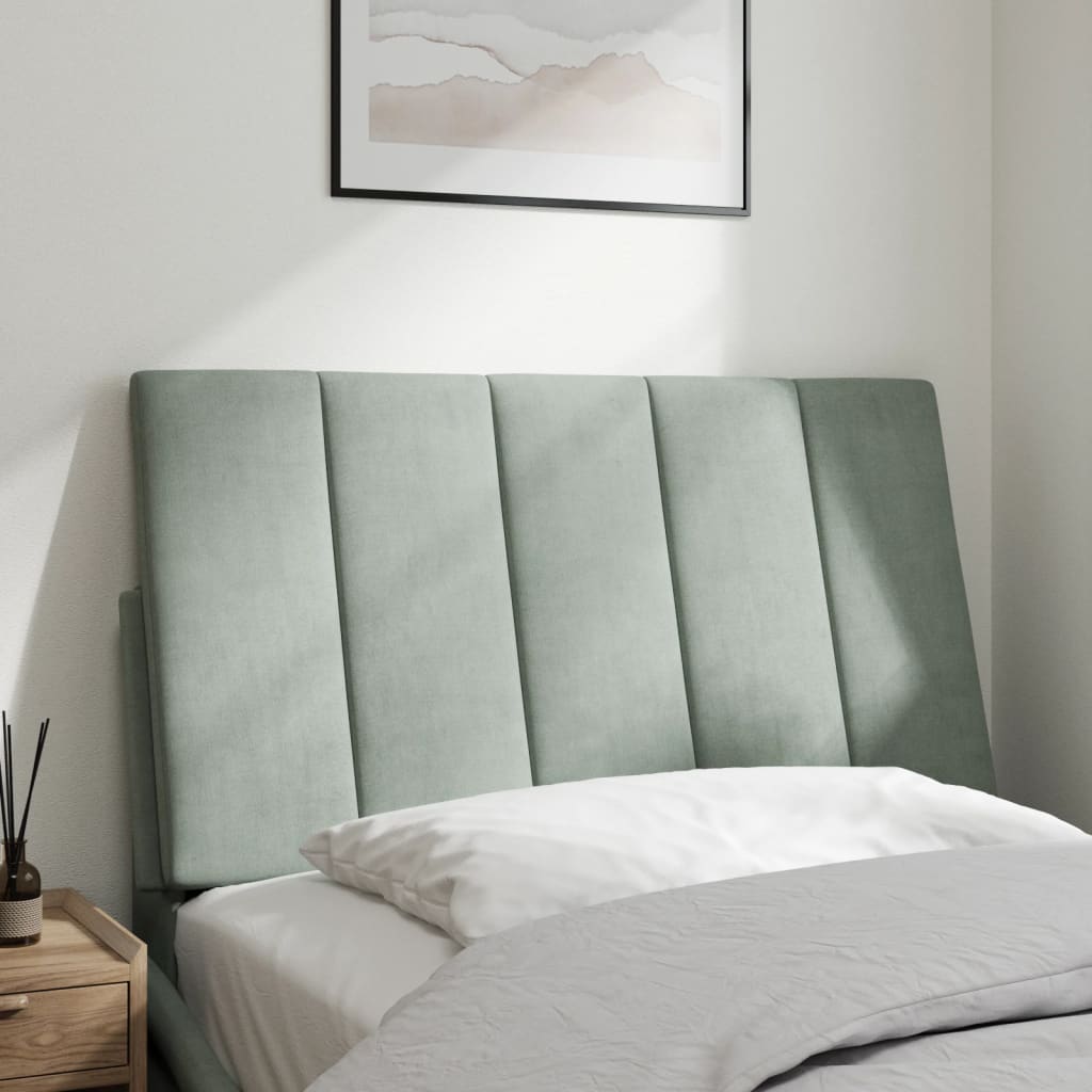 Cuscino Testiera Hanko Grigio Chiaro 80 cm in Velluto