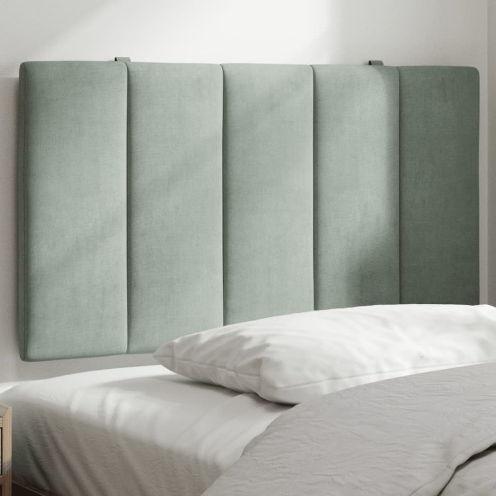 Cuscino Testiera Hanko Grigio Chiaro 80 cm in Velluto