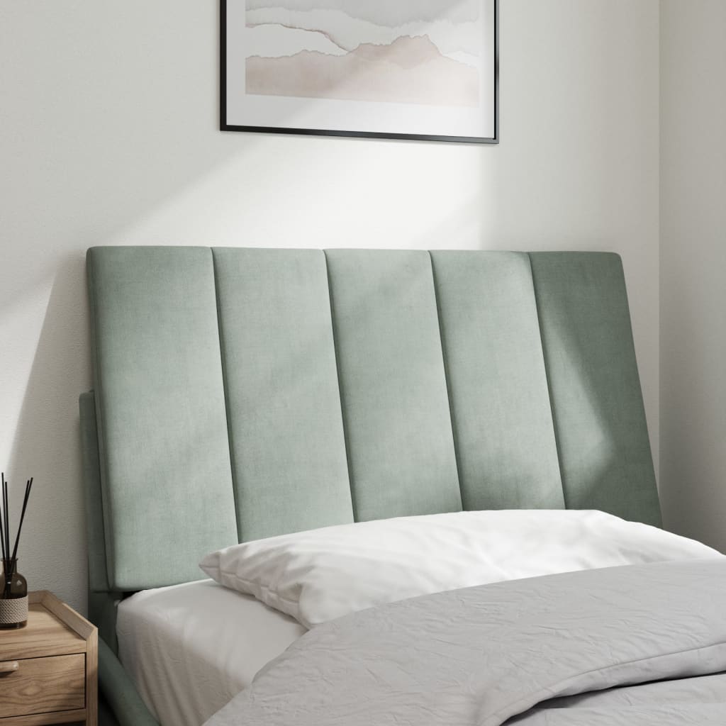 Cuscino Testiera Hanko Grigio Chiaro 90 cm in Velluto