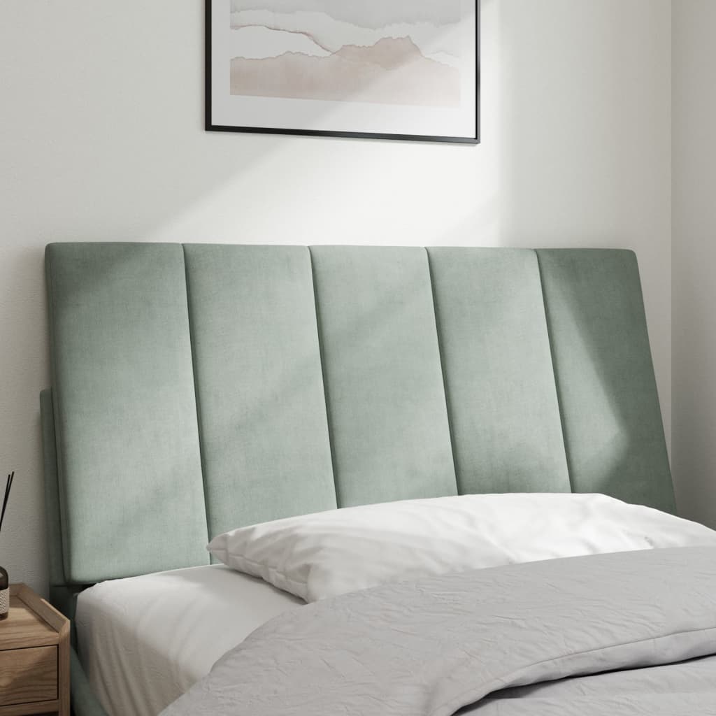 Cuscino Testiera Hanko Grigio Chiaro 100 cm in Velluto