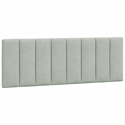 Cuscino Testiera Hanko Grigio Chiaro 120 cm in Velluto