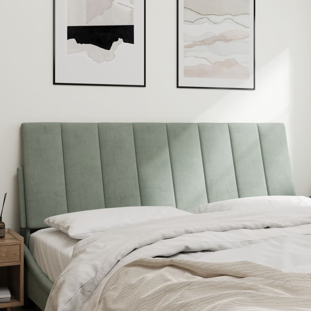 Cuscino Testiera Hanko Grigio Chiaro 120 cm in Velluto