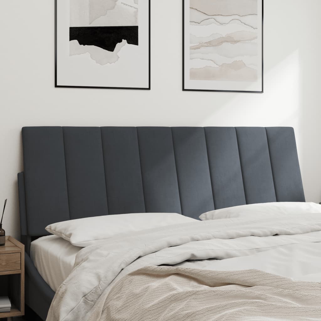 Cuscino Testiera Hanko Grigio Scuro 120 cm in Velluto
