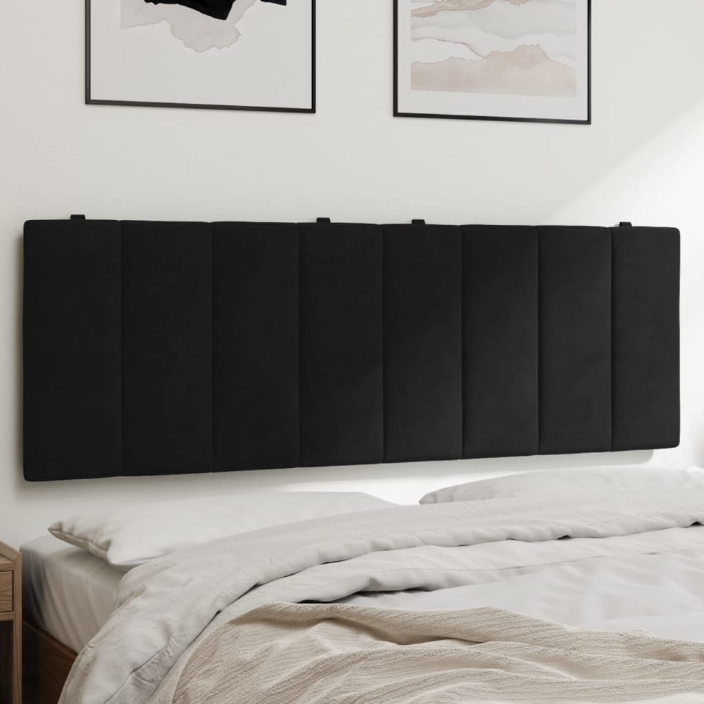 Cuscino Testiera Hanko Nero 120 cm in Velluto