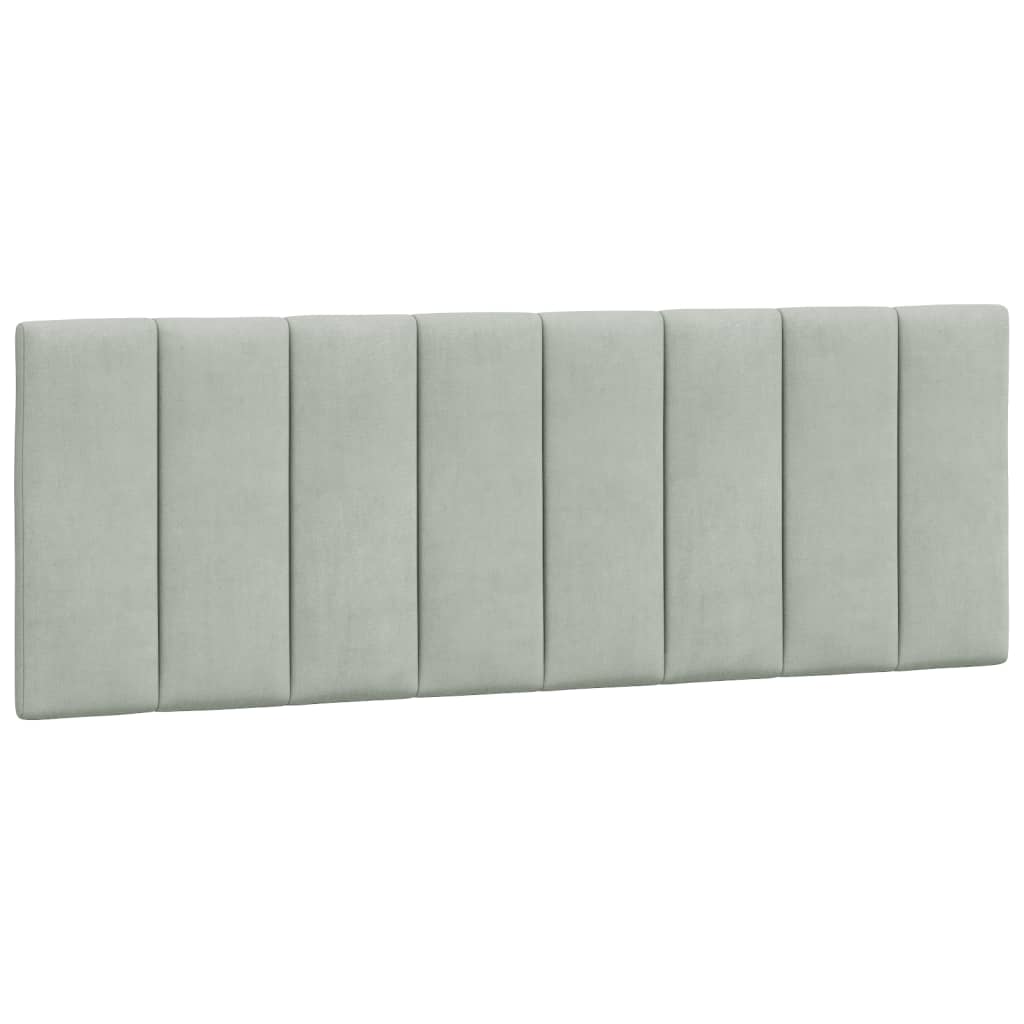 Cuscino Testiera Hanko Grigio Chiaro 140 cm in Velluto