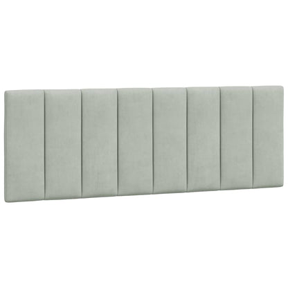 Cuscino Testiera Hanko Grigio Chiaro 140 cm in Velluto