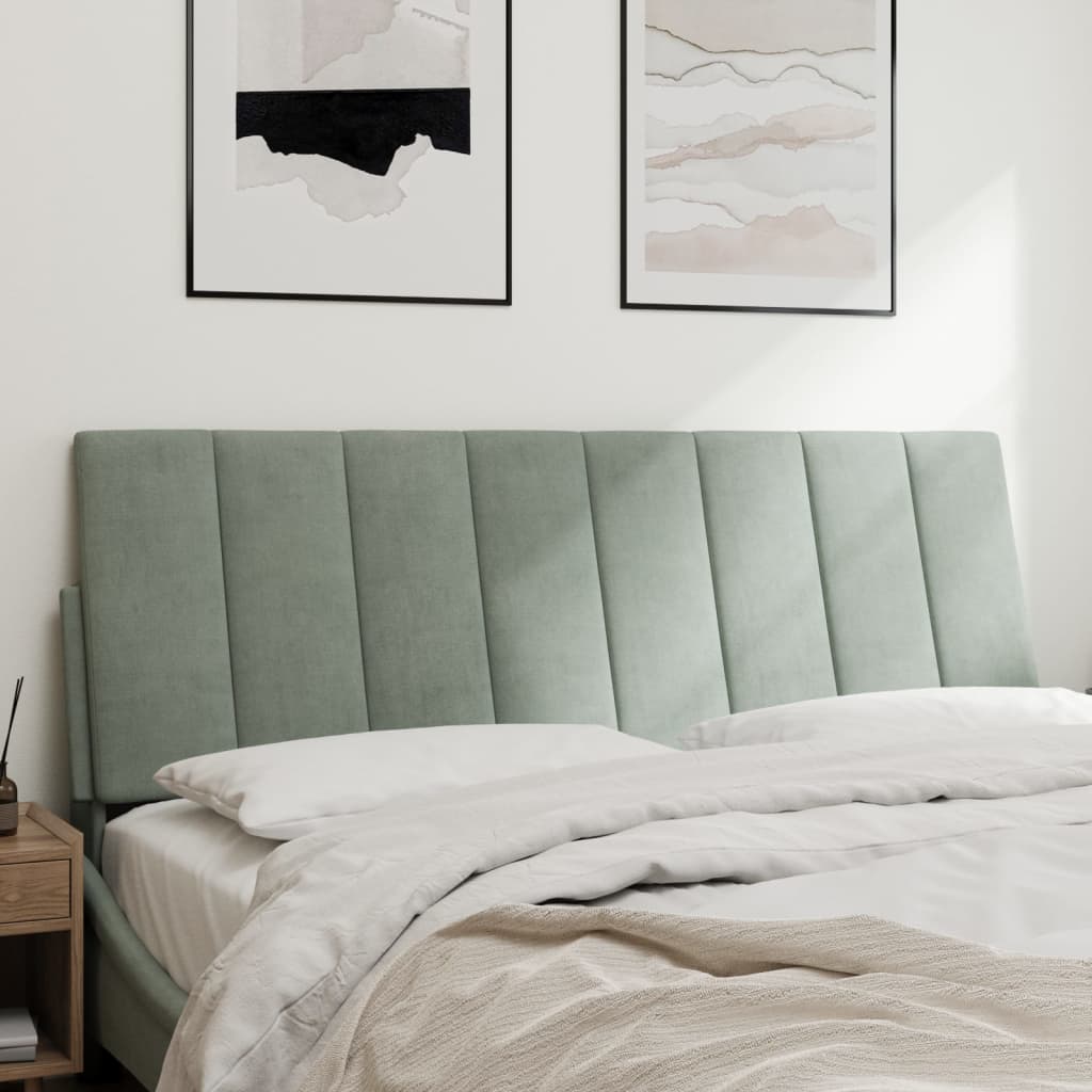 Cuscino Testiera Hanko Grigio Chiaro 140 cm in Velluto