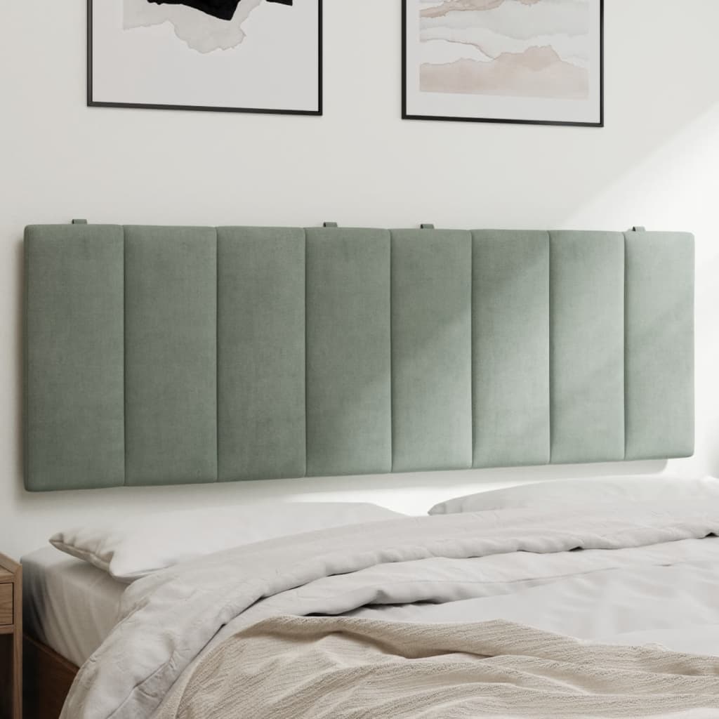 Cuscino Testiera Hanko Grigio Chiaro 140 cm in Velluto