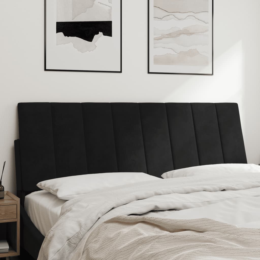 Cuscino Testiera Hanko Nero 140 cm in Velluto