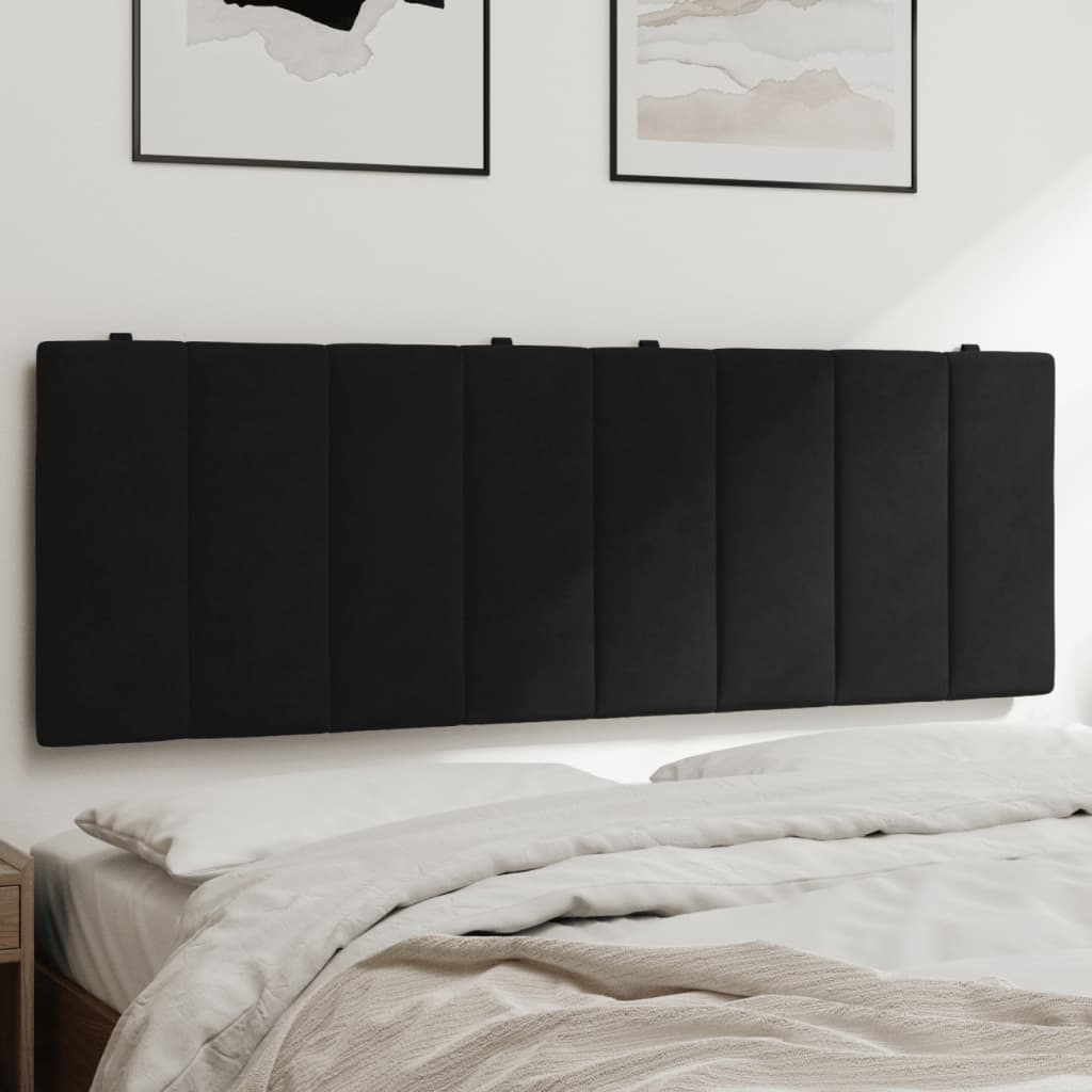 Cuscino Testiera Hanko Nero 140 cm in Velluto