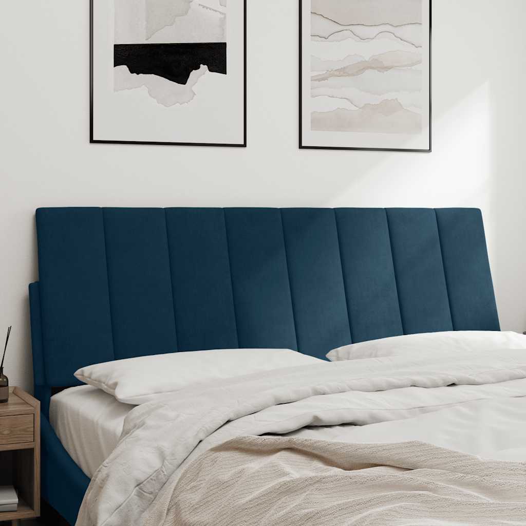Cuscino Testiera Hanko Blu 140 cm in Velluto