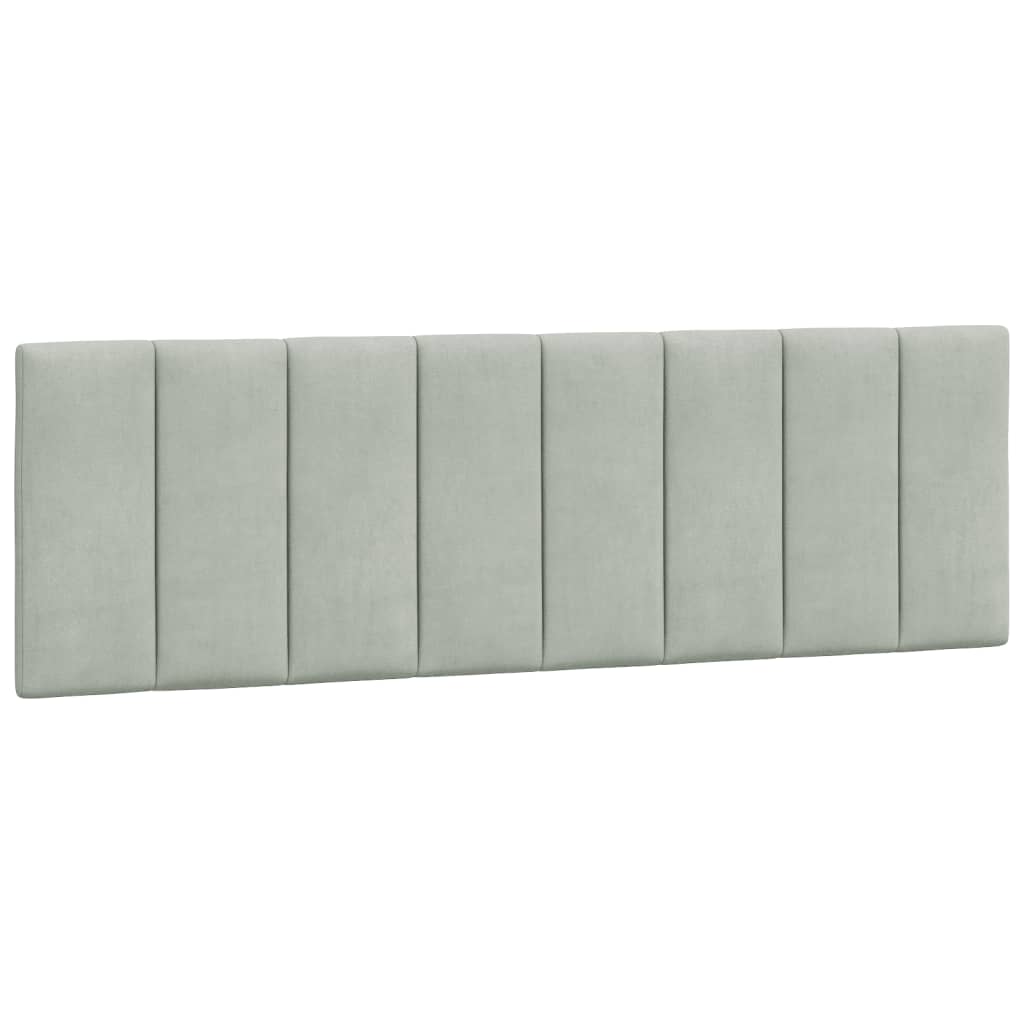 Cuscino Testiera Hanko Grigio Chiaro 160 cm in Velluto