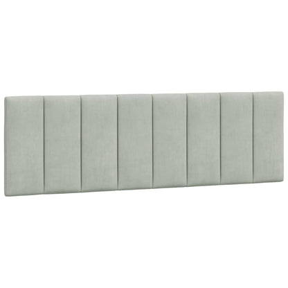 Cuscino Testiera Hanko Grigio Chiaro 160 cm in Velluto