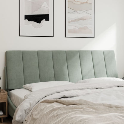 Cuscino Testiera Hanko Grigio Chiaro 160 cm in Velluto