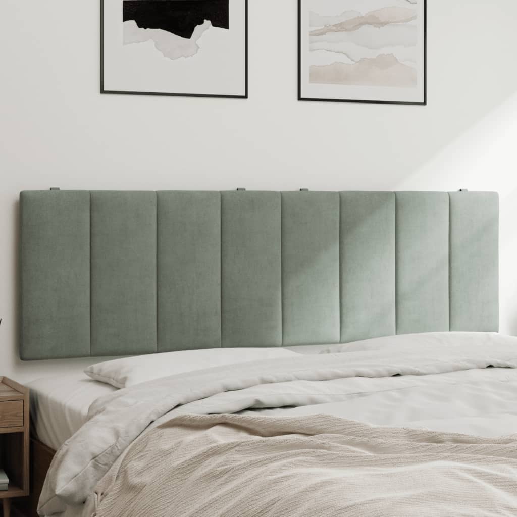 Cuscino Testiera Hanko Grigio Chiaro 160 cm in Velluto