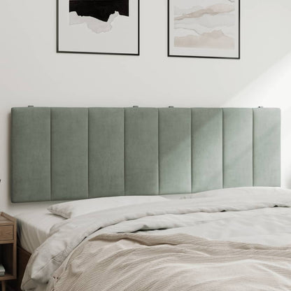Cuscino Testiera Hanko Grigio Chiaro 160 cm in Velluto