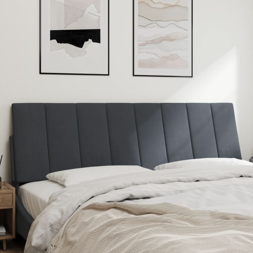 Cuscino Testiera Hanko Grigio Scuro 160 cm in Velluto