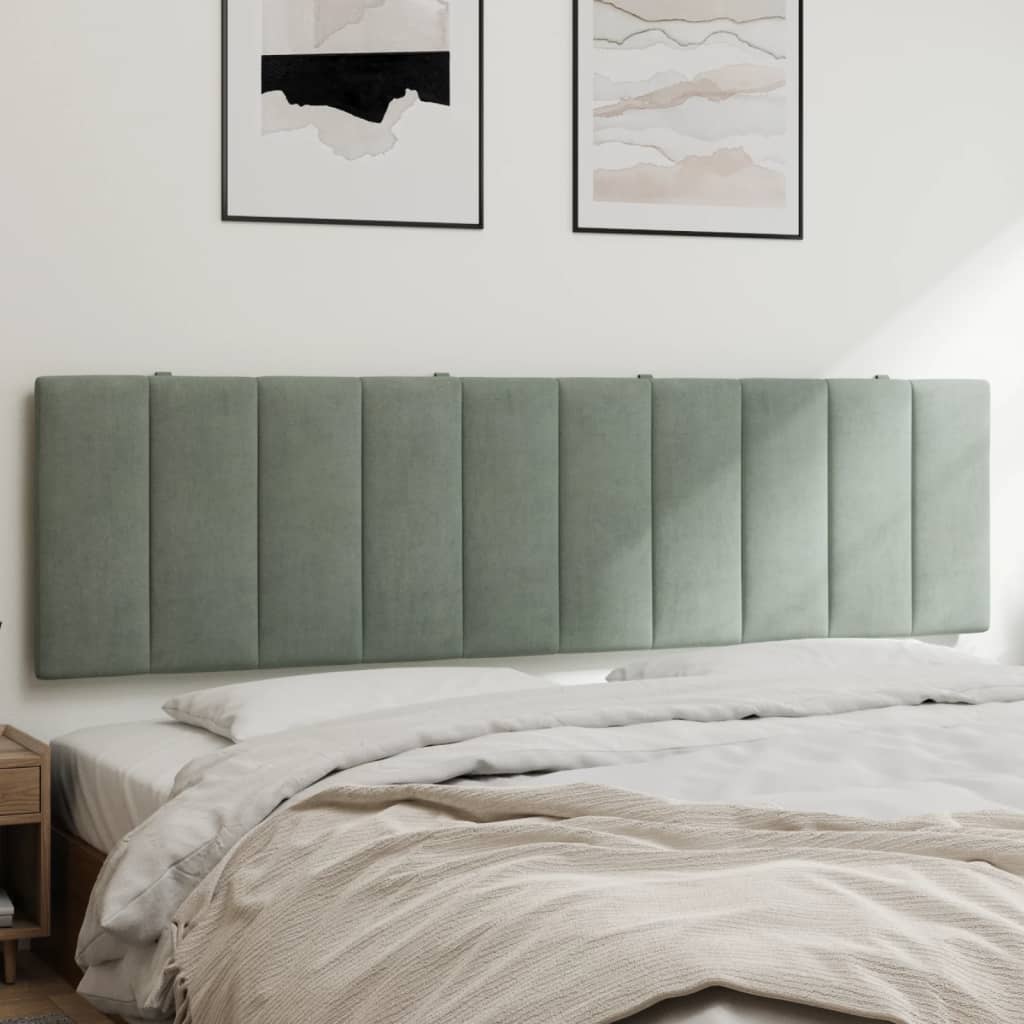 Cuscino Testiera Hanko Grigio Chiaro 180 cm in Velluto