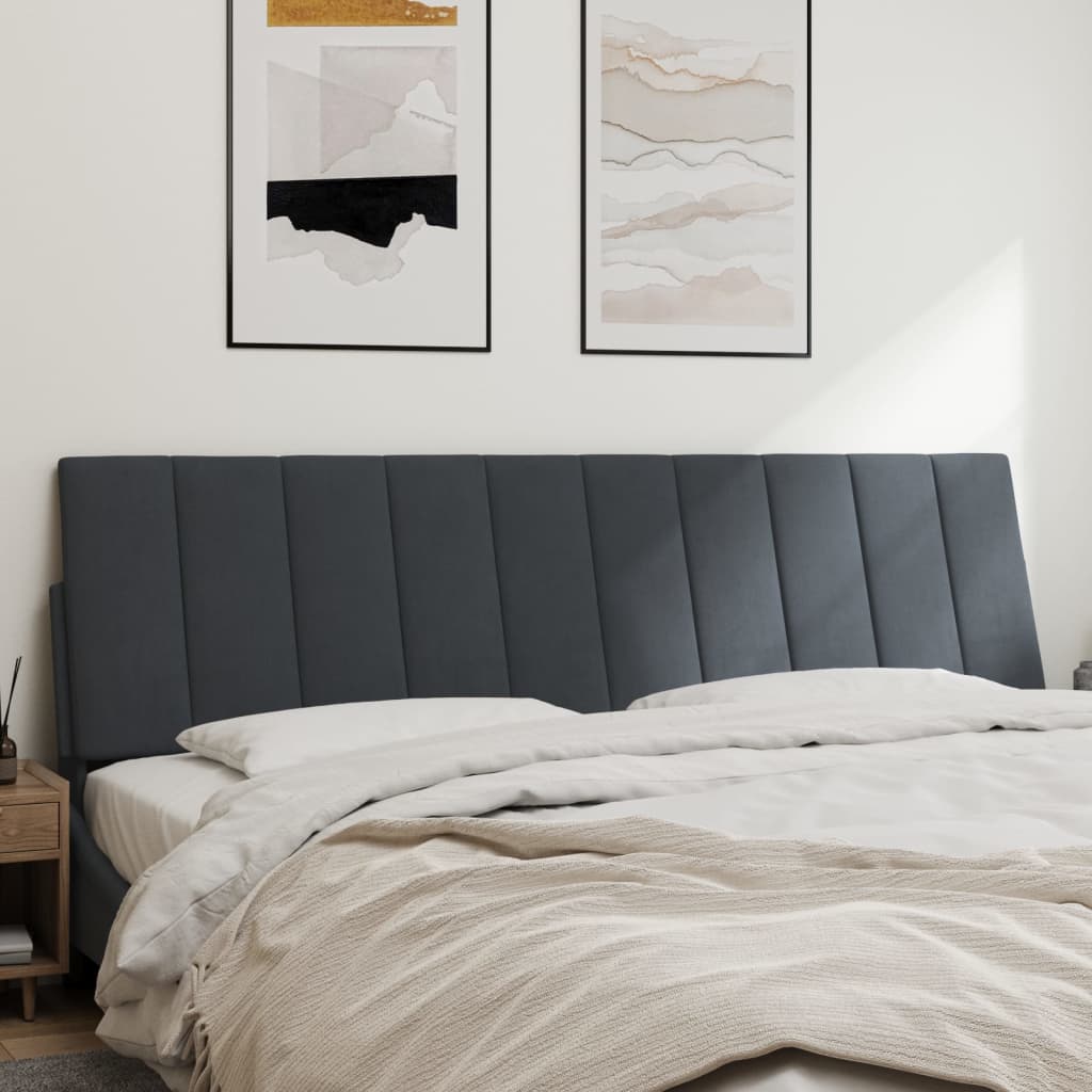 Cuscino Testiera Hanko Grigio Scuro 180 cm in Velluto