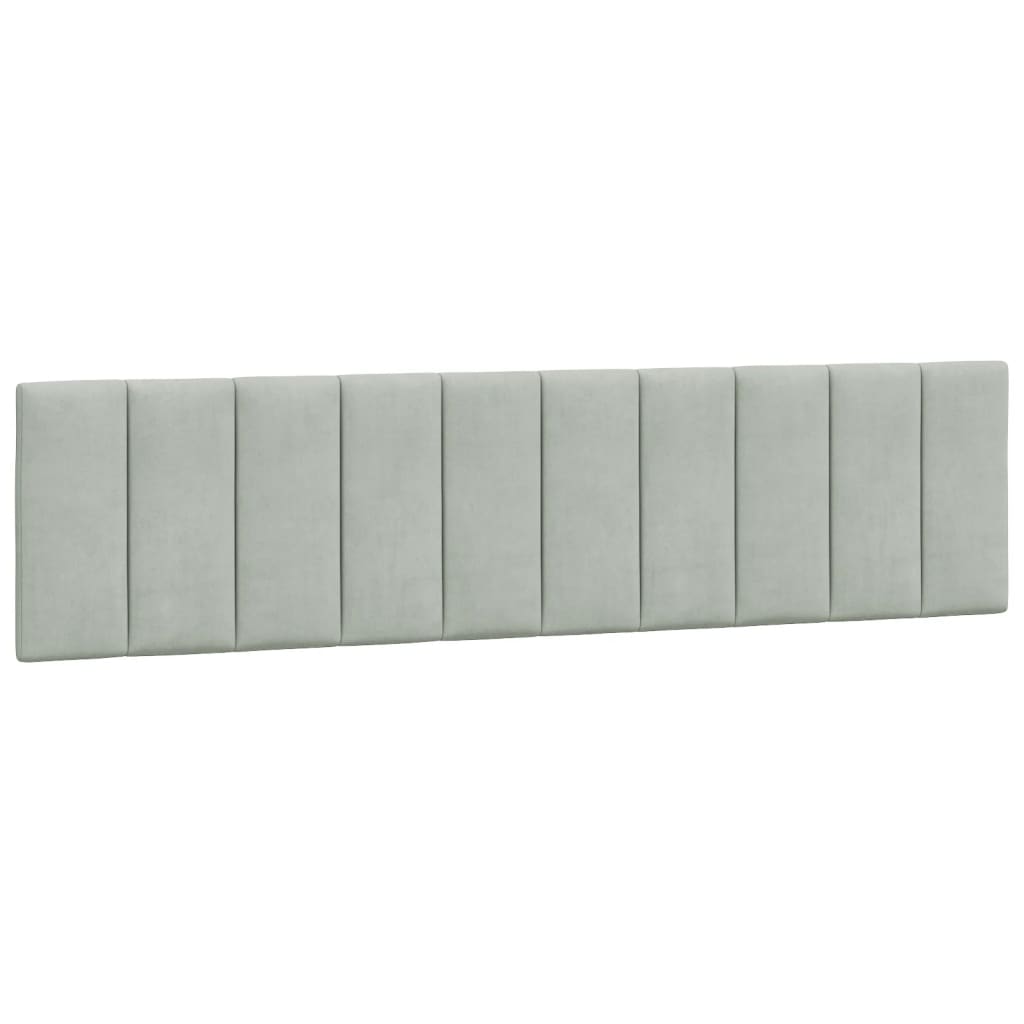 Cuscino Testiera Grigio Chiaro 200 cm in Velluto