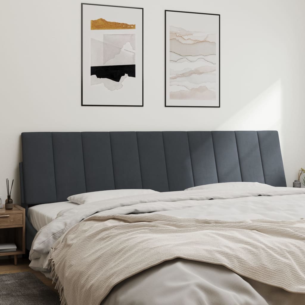 Cuscino Testiera Hanko Grigio Scuro 200 cm in Velluto
