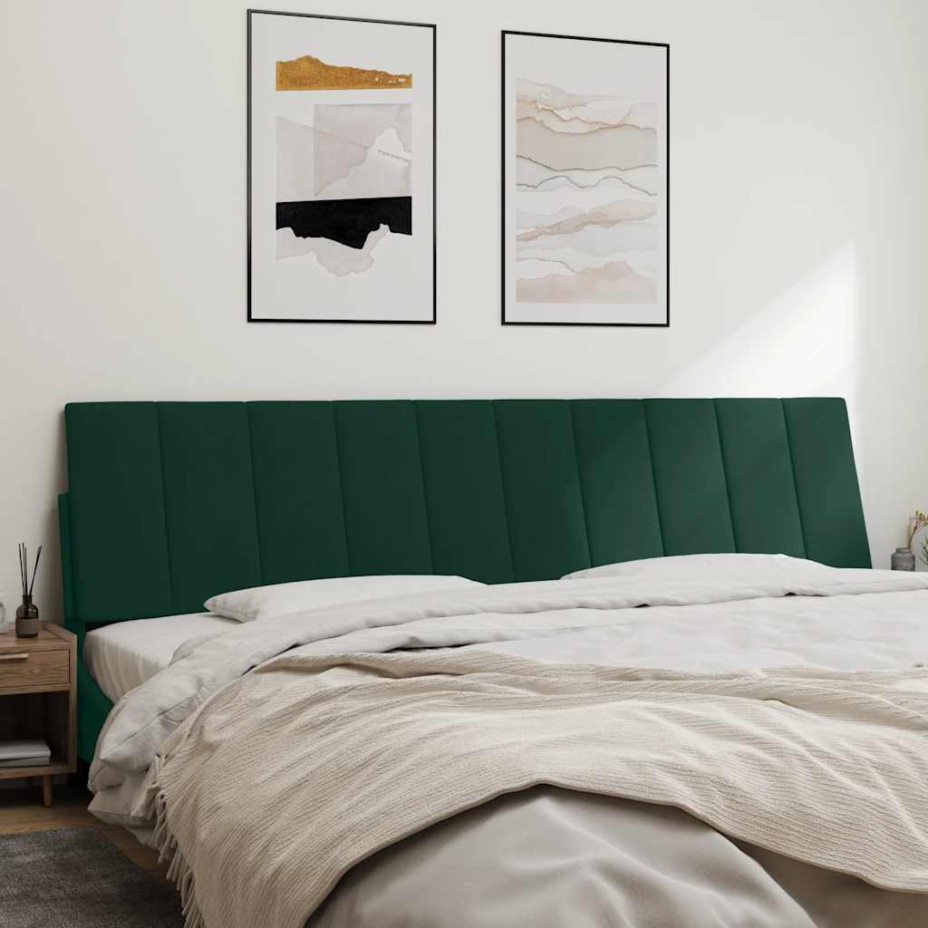 Cuscino Testiera Hanko Verde Scuro 200 cm in Velluto