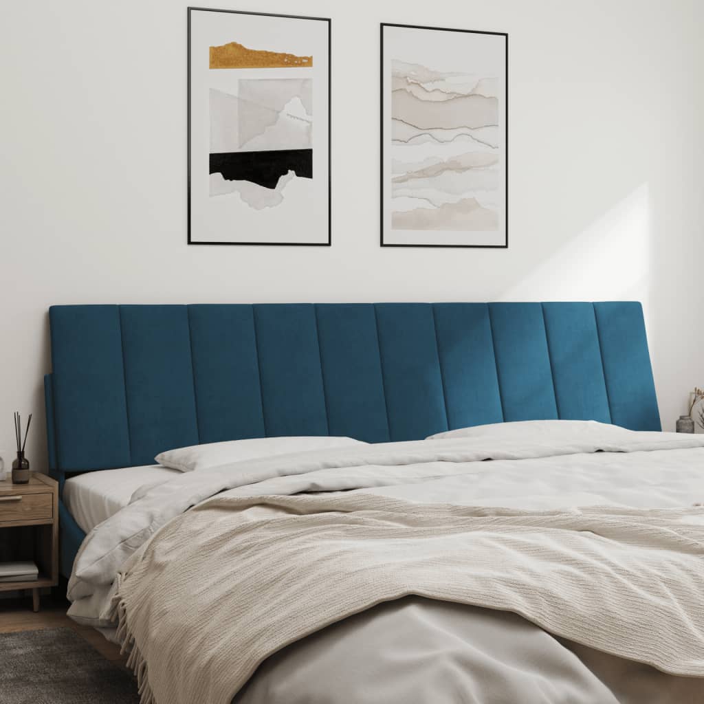 Cuscino Testiera Hanko Blu 200 cm in Velluto